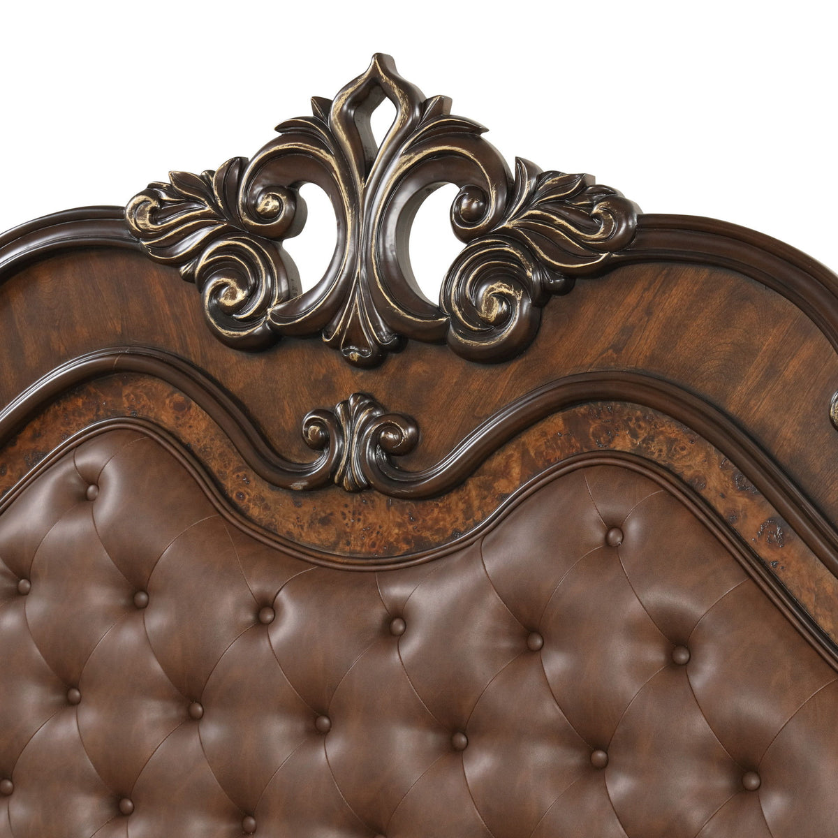 Bella Notte - 6''6"/6''0''/5''0" King / Queen Headboard Post Set - Mahogany Brow