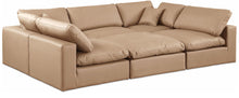 Load image into Gallery viewer, Comfy - 6 Piece Faux Leather Sectional - Tan
