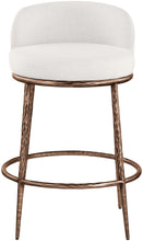 Load image into Gallery viewer, Ferro - Linen Textured Performance Fabric Upholstered Counter Stool - Cream / Brushed Bronze
