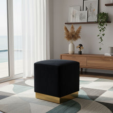 Load image into Gallery viewer, Jax - Stool Ottoman with Gold Base
