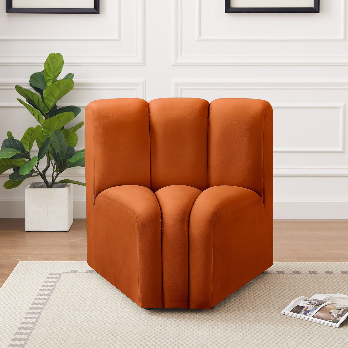Arc - Velvet Curved Corner Chair