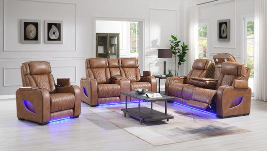 U72 - Power Reclining Loveseat - Brown
