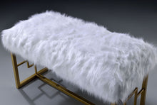 Load image into Gallery viewer, Bagley II - Bench Faux Fur - White / Gold
