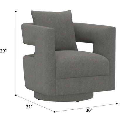 Swivel Chair With Fabric Upholstery - Gray