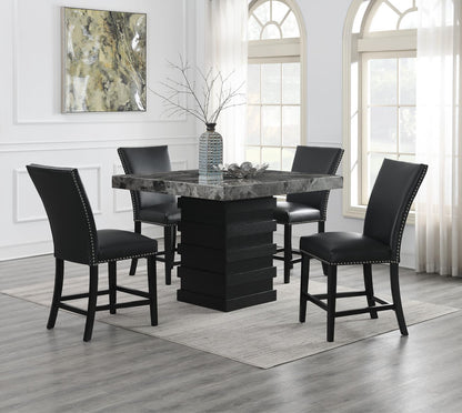 D136 - Dining Room Set With 4 Faux Leather Chairs
