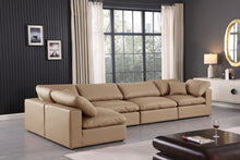 Load image into Gallery viewer, Comfy - 5 Piece Faux Leather Modular Sectional - Tan

