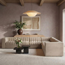 Load image into Gallery viewer, Rummi - Symmetrical Velvet Performance Fabric Upholstered 7 Piece Modular Sectional (With 3 Corner Chairs)
