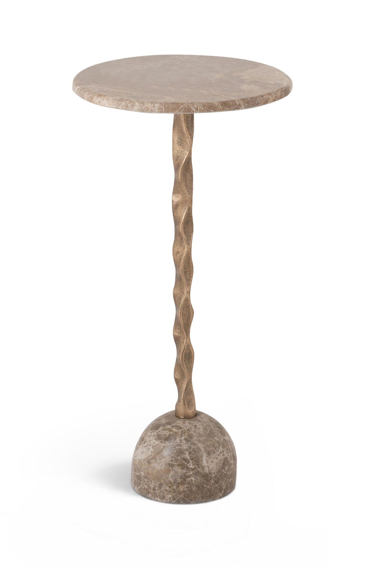 Helix - Genuine Marble Top And Aluminum Base End / Side Table