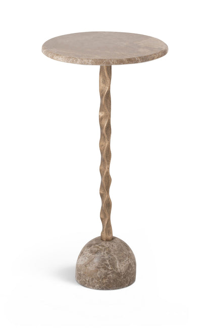 Helix - Genuine Marble Top And Aluminum Base End / Side Table