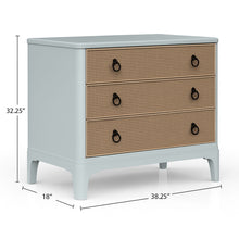 Load image into Gallery viewer, 3 Drawers Hall Chest With Cane Fronts
