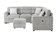 Load image into Gallery viewer, U9401 - Loveseat With Pullout Sofa Bed And 1 Pillow - Gray / Nickel
