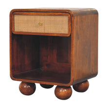 Load image into Gallery viewer, Open Woven Bedside Table, 1 Drawer - Chestnut
