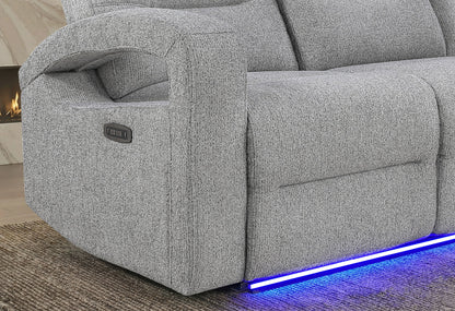 U6611 - Power Reclining Sofa With LED - Dark Gray