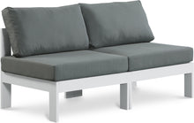 Load image into Gallery viewer, Nizuc - Outdoor Patio 2 Seat Armless Modular Sofa With White Frame
