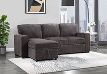Load image into Gallery viewer, U0203 - Reversible Pull Out Fabric Sofa Bed - Dark Gray
