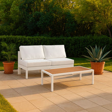 Load image into Gallery viewer, Nizuc - Outdoor Patio 2 Seat Armless Modular Sofa With White Frame
