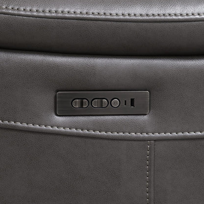 U108 - Reclining Sofa (Gel Faux Leather) - Gray