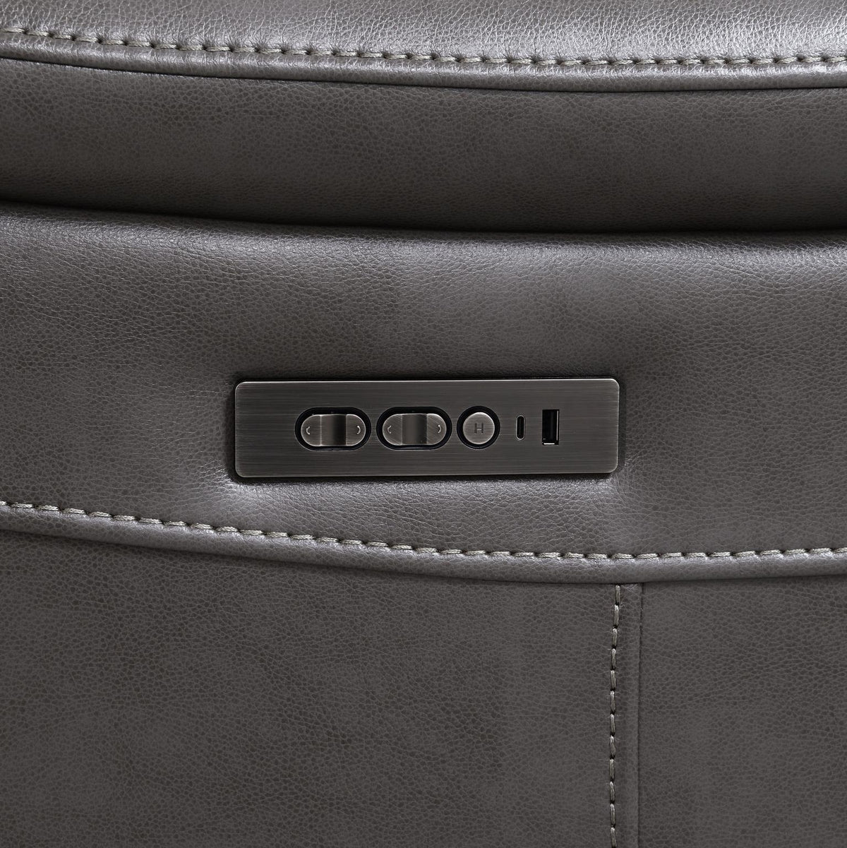 U108 - Gel Leather Reclining Chair - Gray
