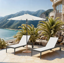 Load image into Gallery viewer, Fiji - Aluminum Patio Umbrella With Round Teak And Black Base
