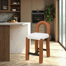 Load image into Gallery viewer, Amari - Vegan Leather and Boucle Fabric Stool
