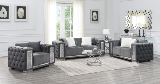 U250 - Velvet Chair - Gray