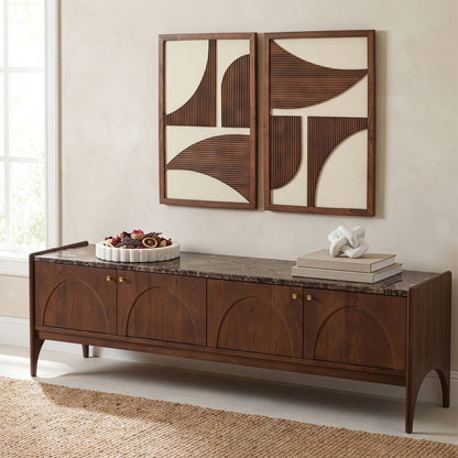 Veya - 71" Genuine Marble And Mango Wood Media Console