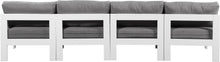 Load image into Gallery viewer, Nizuc - Outdoor Patio 4 Seat Armless Modular Sofa With White Frame

