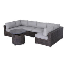 Load image into Gallery viewer, Wicker Outdoor Lounge Set With Cushions And Fire Pit
