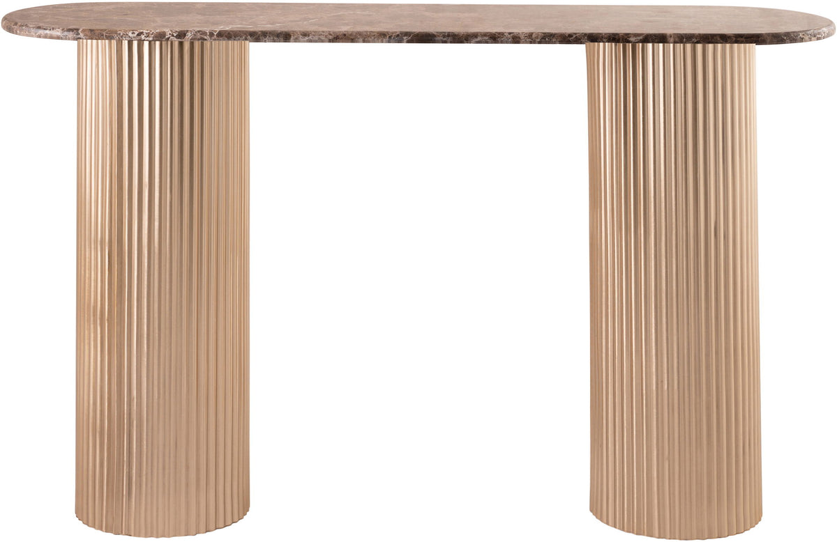 Cindra - Genuine Marble Top And Iron Base Console Table