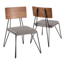 Load image into Gallery viewer, Loft - Mid-Century Modern Chair (Set of 2) - Black / Gray / Walnut
