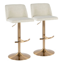Load image into Gallery viewer, Toriano - Contemporary Adjustable Barstool Swivel With Rounded T Footrest (Set of 2)
