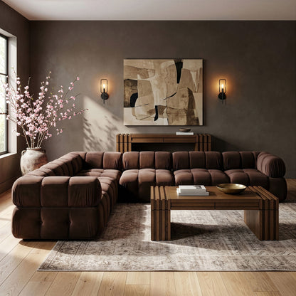 Orin - L-Shaped Velvet 6 Piece Modular Sectional