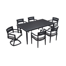 Load image into Gallery viewer, Outdoor Modern Dining Set, Chairs Sunbrella Cushioned And Dining Table With Umbrella Hole
