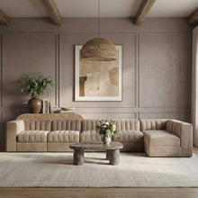 Load image into Gallery viewer, Rummi - Velvet Performance Fabric Upholstered 6 Piece Modular Sectional, L-Shaped (Right)
