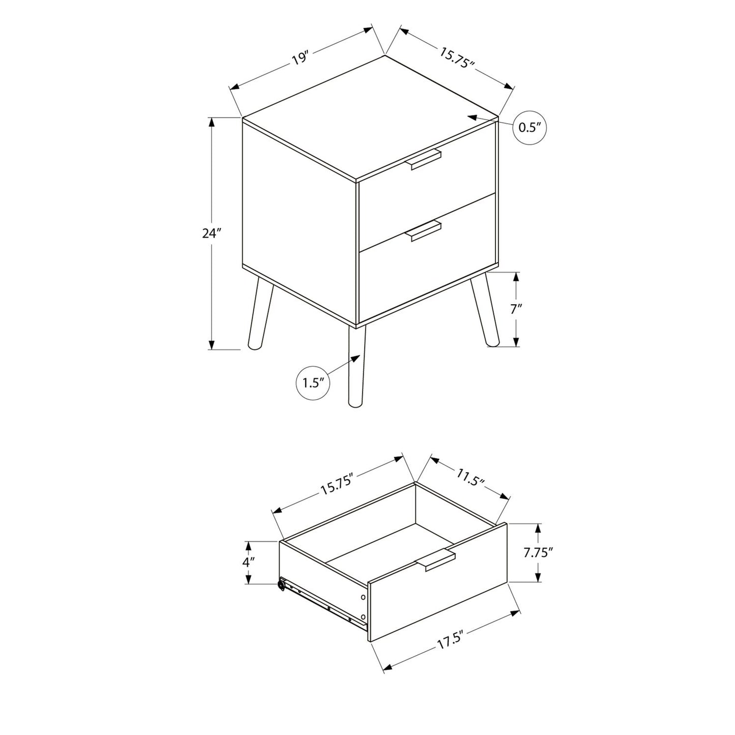 Modern Accent Table & Storage Drawers