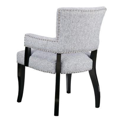 Elegant Arm Dining Chair With Brass Nail Head Detailing - Ego Home Furniture