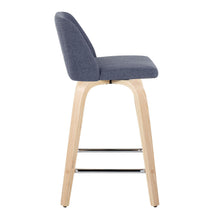 Load image into Gallery viewer, Toriano - Contemporary Fixed Height Counter Stool With Swivel With Square Footrest (Set of 2)
