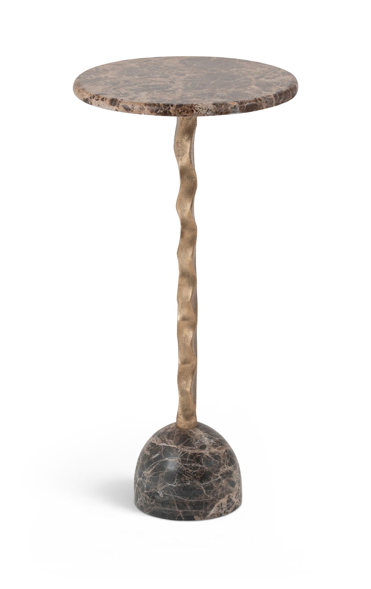 Helix - Genuine Marble Top And Aluminum Base End / Side Table