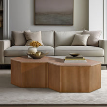 Load image into Gallery viewer, Hexagon Coffee Table With Fluted Design - Natural
