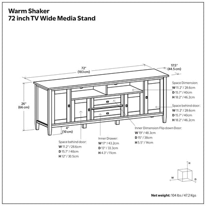 Warm Shaker - TV Media Stand, Handcrafted - Ego Home Furniture