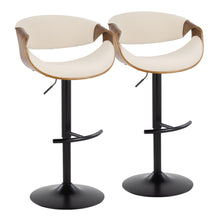 Load image into Gallery viewer, Curvo - Mid Century Modern Adjustable Barstool With Swivel &amp; Rounded T Footrest (Set of 2)
