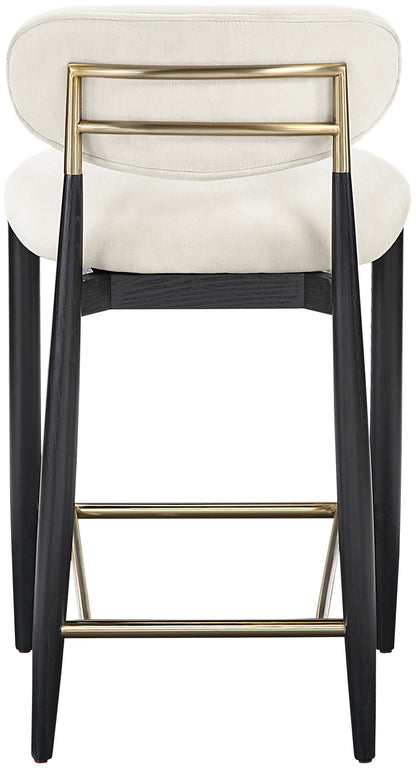 Riccio - Fabric Stool - Black Frame