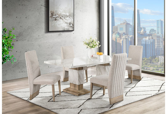 D12 - 7 Piece Dining Room Set (Dining Table And 6 Dining Chairs) - Natural
