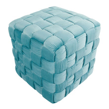 Load image into Gallery viewer, Square Braided Ottoman -

