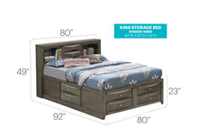Load image into Gallery viewer, Modern Design Storage Bed With Bookcase Headboard

