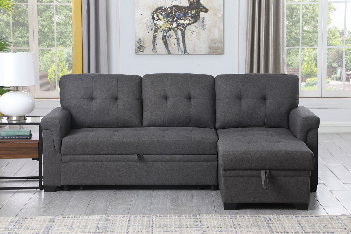 Lucca - Reversible Sleeper Sectional Sofa With Storage Chaise - Ego Home Furniture