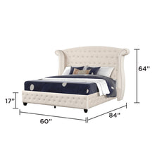Load image into Gallery viewer, Sophia - Crystal Tufted Upholstered Bed
