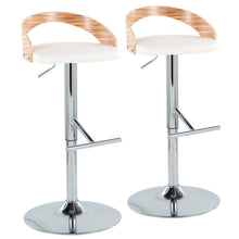 Load image into Gallery viewer, Grotto - Contemporary Adjustable Height Barstool With Swivel With Straight T Footrest (Set of 2)
