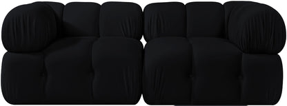 Orin - Velvet Performance Fabric Upholstered 2 Piece Modular Sofa (2 Corner Chairs)
