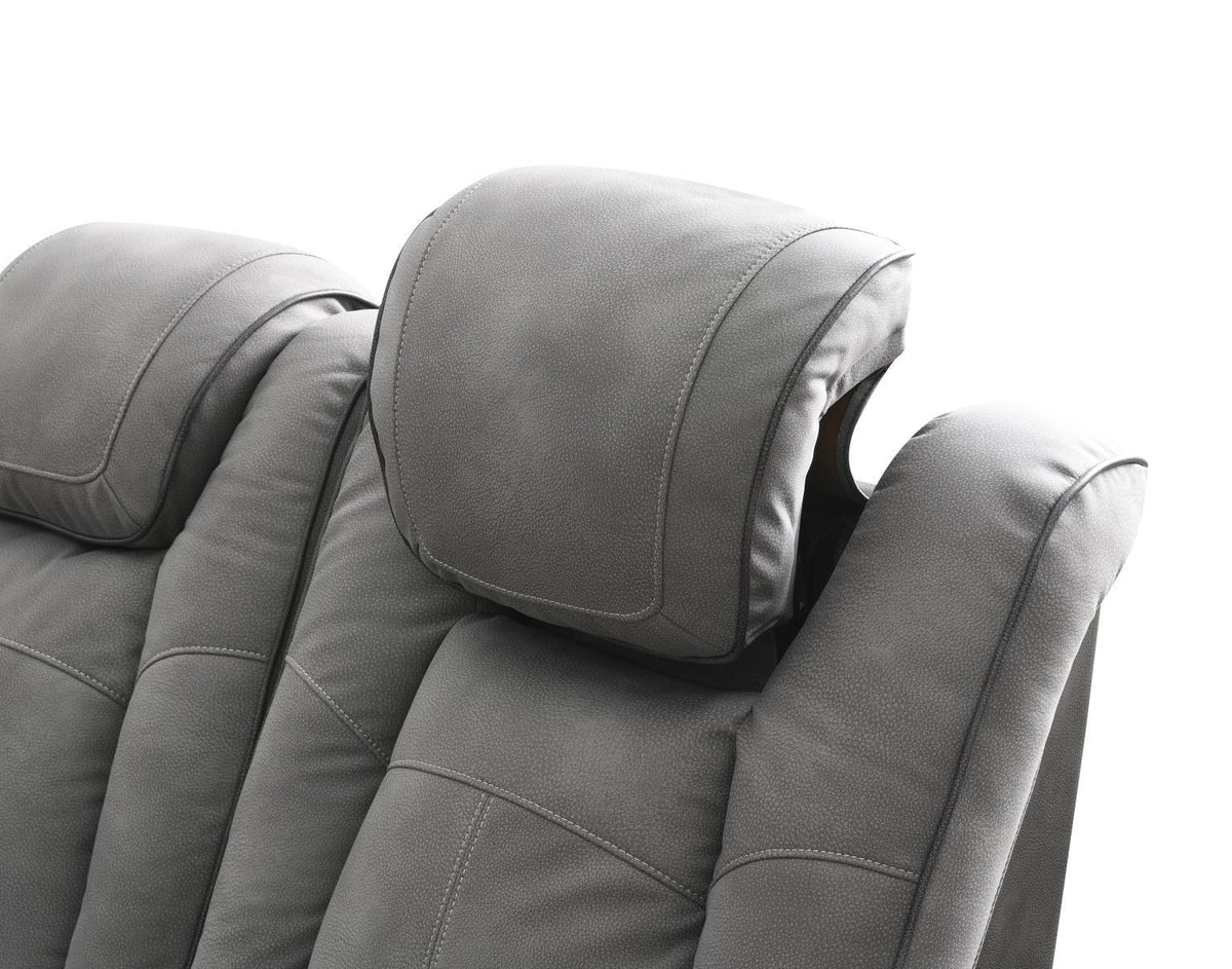 U77 - Power Reclining With Power Headrest, Storage Arms / USB And Wireless Charger Loveseat - Slate